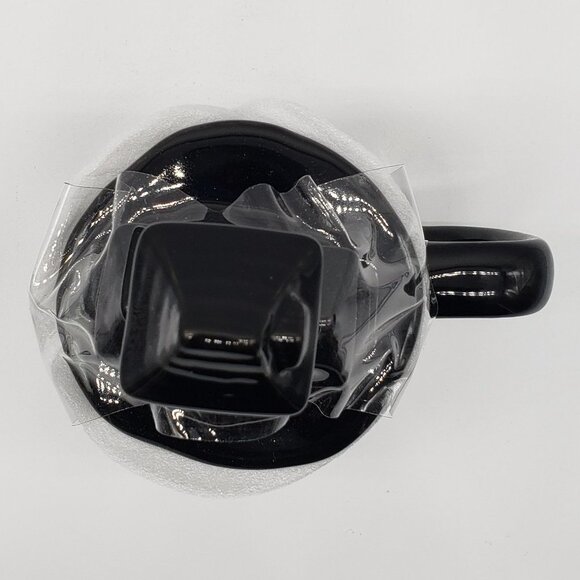 Rae Dunn Magenta Black Haunted Ceramic Mug with Haunted House Lid NEW! - Picture 2 of 6